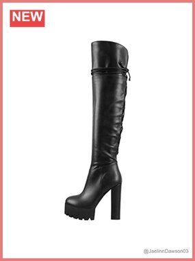 Over the Knee High Platform Boots with Straps - Chic Look